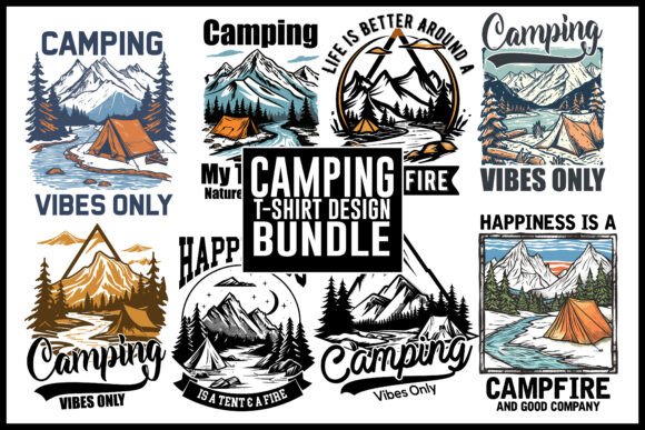 Camping Vibes Only Outdoor Adventure Tee Graphics