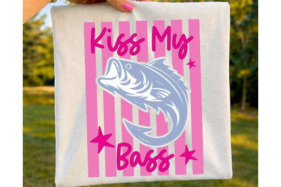 Kiss My Bass Fish Png, Trendy Summer Png