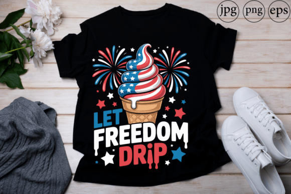 Let Freedom Drip Ice Cream Graphics