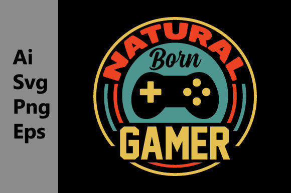 Natural Born Gamer, Play Game Retro Tee Graphics