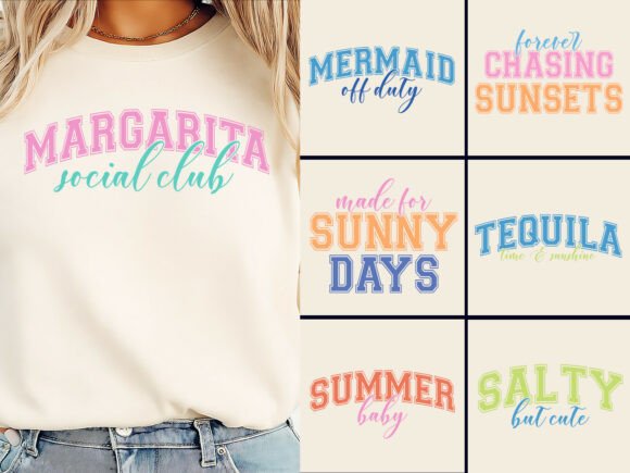 Retro Summer Quote T-Shirt Design Bundle