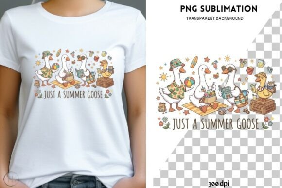 Summer Geese Png Design for T-shirt
