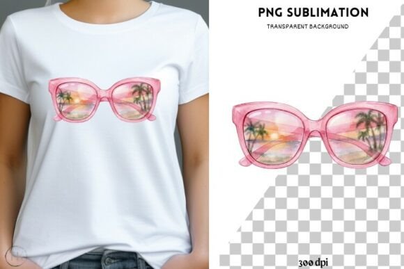 Summer Glasses Png Design for T-shirts