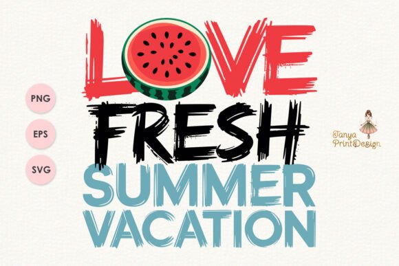 Summer Watermelon Themed Sublimation PNG for T-Shirt Designs and Graphics