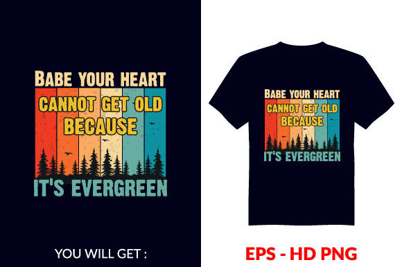 Vintage Evergreen T-shirt Design V100