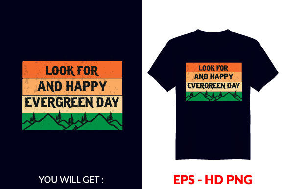Vintage Evergreen T-shirt Design V114