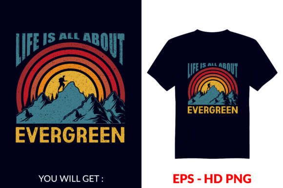 Vintage Evergreen T-shirt Design V48