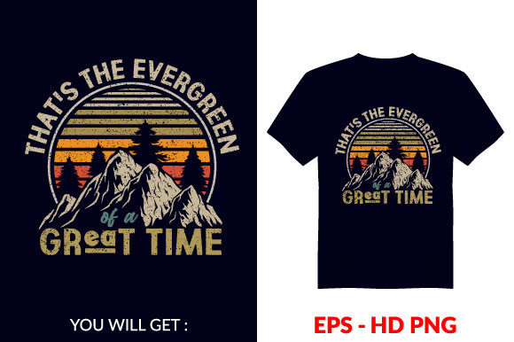 Vintage Evergreen T-shirt Design V49