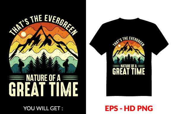 Vintage Evergreen T-shirt Design V5 Graphics