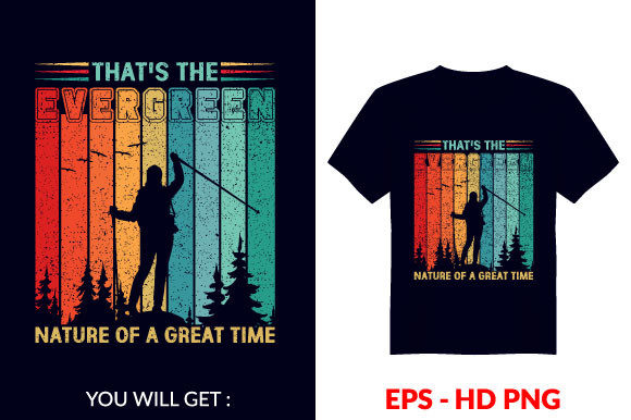 Vintage Evergreen T-shirt Design V51 Graphics