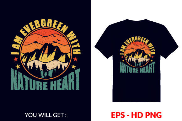 Vintage Evergreen T-shirt Design V53