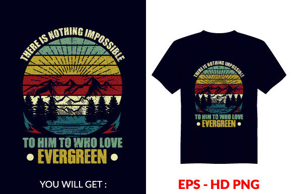 Vintage Evergreen T-shirt Design V58