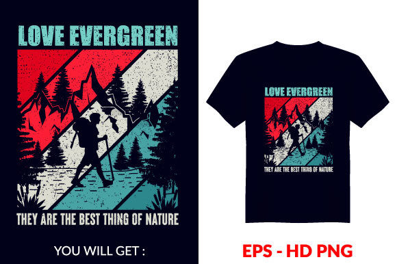 Vintage Evergreen T-shirt Design V61