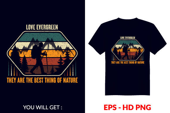 Vintage Evergreen T-shirt Design V63 Graphics