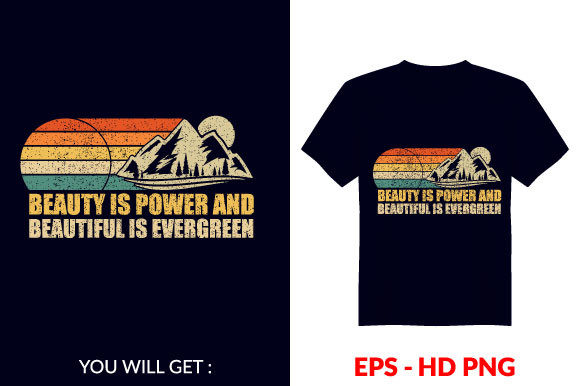 Vintage Evergreen T-shirt Design V72