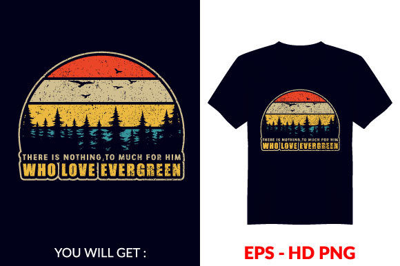 Vintage Evergreen T-shirt Design V75