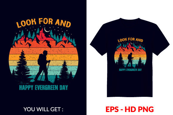 Vintage Evergreen T-shirt Design V77